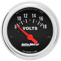Traditional Chrome 2-1/16" Voltmeter w/ Air-Core (8-18V)