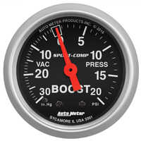 Sport-Comp 2-1/16" Mechanical Boost/Vacuum Gauge (30 In Hg/20 PSI)