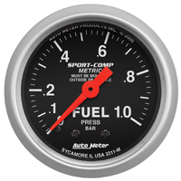 Sport-Comp 2-1/16" Mechanical Fuel Pressure Gauge (0-1.0 Bar)