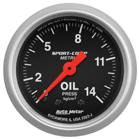 Sport-Comp 2-1/16" Mechanical Oil Pressure Gauge (0-14 Kg/Cm2)