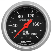 Sport-Comp 2-1/16" Mechanical Oil Pressure Gauge (0-200 PSI)