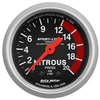Sport-Comp 2-1/16" Nitrous Pressure Gauge - Mechanical (0-2000 PSI)