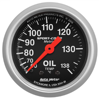 Sport-Comp 2-1/16" Mechanical Oil Temperature Gauge (60-140 °C) 6 ft