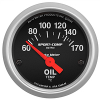Sport-Comp 2-1/16" Oil Temperature Gauge w/ Air-Core (60-170 °C)