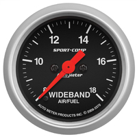 Sport-Comp 2-1/16" Wideband Air/Fuel Ratio Analog Gauge (8:1-18:1 AFR)