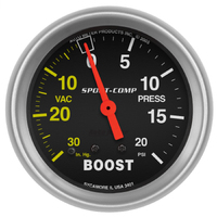 Sport-Comp 2-5/8" Mechanical Boost/Vacuum Gauge (30 In Hg/20 PSI)