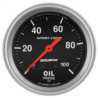 Sport-Comp 2-5/8" Mechanical Oil Pressure Gauge (0-100 PSI)