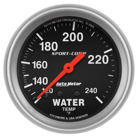 Sport-Comp 2-5/8" Mechanical Water Temperature Gauge (120-240 °F) 6 ft