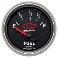 GM Black 2-1/16" Fuel Level Gauge w/ Air Core (0-90 Ω) Chevy Red Bowtie 