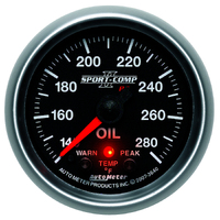 Sport-Comp II 2-1/16" Stepper Motor Oil Temperature Gauge w/ Peak & Warn (140-280 °F)