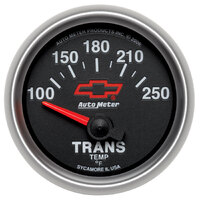GM Black 2-1/16" Transmission Temperature Gauge (100-250 °F) Chevy Red Bowtie 