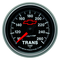 GM Black 2-1/16" Transmission Temperature Gauge (100-260 °F) Chevy Red Bowtie