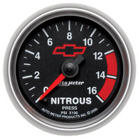GM Black 2-1/16" Nitrous Pressure Gauge (0-1600 PSI)