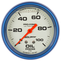 Ultra-Nite Liquid Filled 2-5/8" Mechanical Oil Pressure Gauge (0-100 PSI)