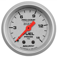Ultra-Lite 2-1/16" Mechanical Fuel Pressure Gauge w/ Isolator (0-15 PSI)