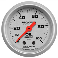Ultra-Lite 2-1/16" Mechanical Oil Pressure Gauge (0-100 PSI)