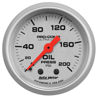 Ultra-Lite 2-1/16" Mechanical Oil Pressure Gauge (0-200 PSI)