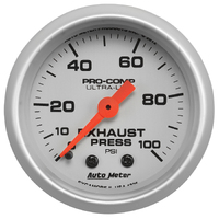 Ultra-Lite 2-1/16" Mechanical Exhaust Pressure Gauge (0-100 PSI)