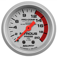 Ultra-Lite 2-1/16" Nitrous Pressure Gauge - Mechanical (0-2000 PSI)