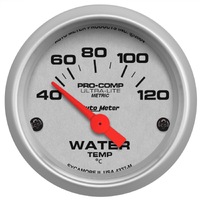 Ultra-Lite 2-1/16" Water Temperature Gauge w/ Air-Core (40-120 °C)