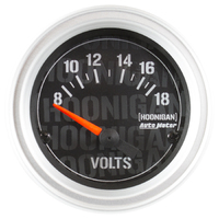 Hoonigan 2-1/16" Electric Voltmeter w/ Air-Core (8-18V)