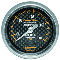 Carbon Fiber 2-1/16" Mechanical Fuel Pressure Gauge (0-15 PSI)