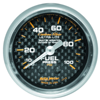 Carbon Fiber 2-1/16" Mechanical Fuel Pressure Gauge (0-100 PSI)