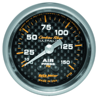 Carbon Fiber 2-1/16" Mechanical Air Pressure Gauge (0-150 PSI)