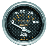 Carbon Fiber 2-1/16" Oil Pressure Gauge w/ Air Core (0-100 PSI)
