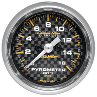 Carbon Fiber 2-1/16" Stepper Motor Pyrometer Gauge (0-1600 °F)