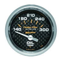 Carbon Fiber 2-1/16" Oil Temperature Gauge w/ Air-Core (140-300 °F)