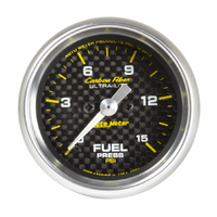 Carbon Fiber 2-1/16" Stepper Motor Fuel Pressure Gauge (0-15 PSI)