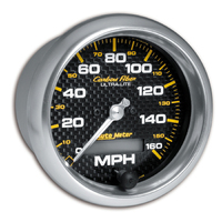 Carbon Fiber 3-3/8" Electric Speedometer (0-160 MPH)