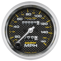 Carbon Fiber 3-3/8" Mechanical Speedometer (0-160 MPH)