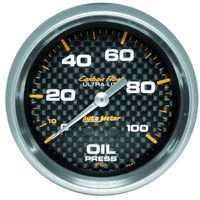 Carbon Fiber 2-5/8" Mechanical Oil Pressure Gauge (0-100 PSI)