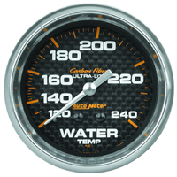 Carbon Fiber 2-5/8" Mechanical Water Temperature Gauge (120-240 °F) 6 ft