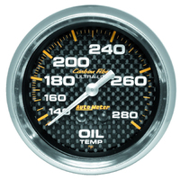 Carbon Fiber 2-5/8" Mechanical Oil Temperature Gauge (140-280 °F) 6 ft