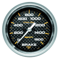 Carbon Fiber 2-5/8" Stepper Motor Brake Pressure Gauge (0-1600 PSI)