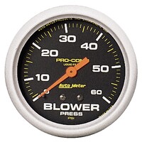 Pro-Comp 2-5/8" Liquid Filled Mechanical Blower Pressure Gauge w/ Memory (0-60 PSI)