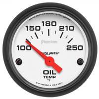 Phantom 2-1/16" Oil Temperature Gauge w/ Air Core (100-250 °F)