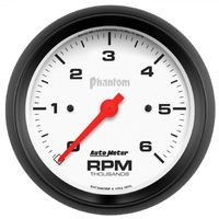 Phantom 3-3/8" In-Dash Tachometer (0-6,000 RPM)