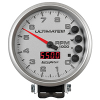 Ultimate 5" Pedestal Tachometer w/ Ultimate IIi Playback (0-9000 RPM) Silver