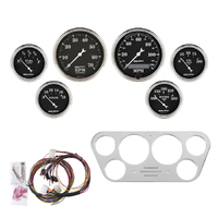 Old Tyme Black 6 Gauge Direct-Fit Dash Kit (Ford Truck 53-55)