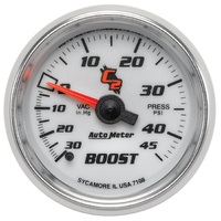 C2 2-1/16" Mechanical Boost/Vacuum Gauge (30 In Hg/45 PSI)