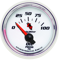 C2 2-1/16" Oil Pressure Gauge w/ Air Core (0-100 PSI)