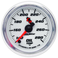 C2 2-1/16" Stepper Motor Oil Temperature Gauge (140-280 °F)