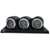 3 Piece Gauge Kit - Black Dial, Chrome Bezel (Wrangler JK 07-10)