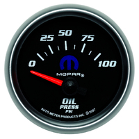 Mopar 2-1/16" Oil Pressure Gauge w/ Air Core (0-100 PSI) Black