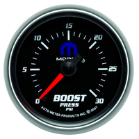 Mopar 2-1/16" Stepper Motor Boost Gauge (0-30 PSI) Black