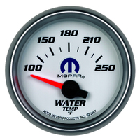 Mopar 2-1/16" Water Temperature Gauge w/ Air Core (100-250 °F) White